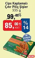 ŞİŞLER CİPS KAPLAMALI ÇITIR PİLİÇ 335 G fiyat ve kampanya bilgisi